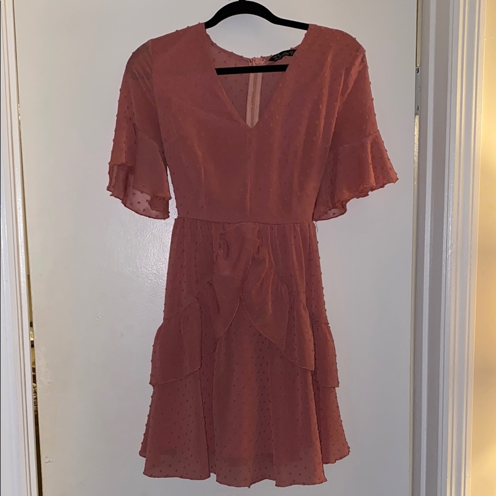 Elegant Ruffled Pink Dress